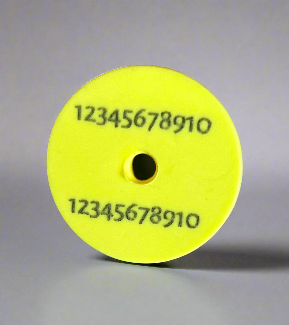 Linear text on a circular button